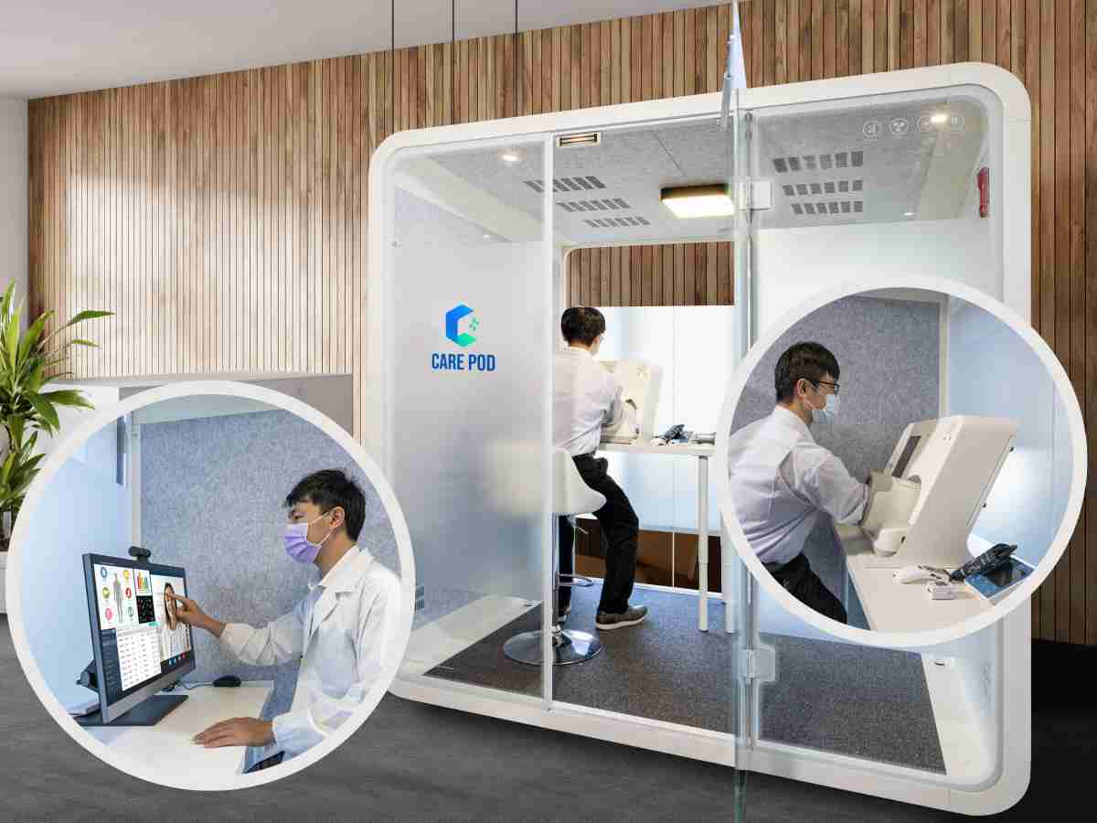 达擎于医疗科技展中展出＂远距诊疗舱＂，，，，以因应医疗数字化及社会高龄化趋势下、、复诊及慢性病患等族群对于远距看诊需求逐渐升高所推出的创新整合方案。。多功能合一、、、、高隐私性的远距诊疗舱可根据病患端与医师端的不同需求，，提供弹性化及客制化功能，，，，节省医生和病患的精力及时间