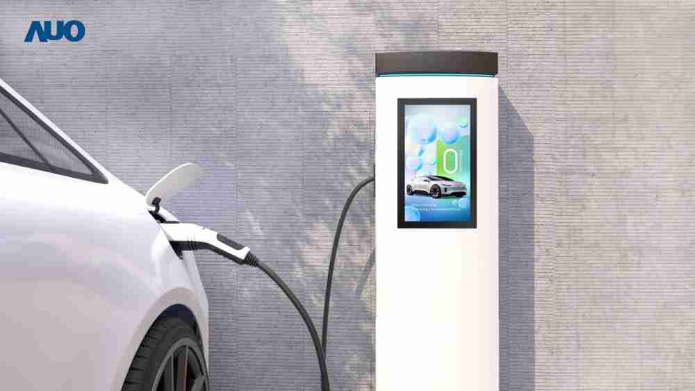 友達〝EVSE車用充電樁解決方案〞專為電動汽車充電樁設計，，，，具有高亮度、、克服戶外艱難環境的耐溫、、、、耐紫外線等特性，，，並搭載散熱性及擴充性強的高效能工業電腦，，可實現人機互動訴求，，，，如資訊顯示、、、、支付等應用